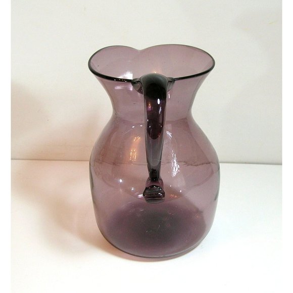 Blown Glass Pitcher Purple Glass - Picture 3 of 8